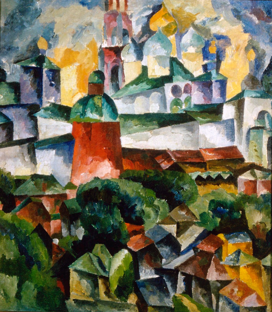 "Maisema kolminaisuuden-Sergius-luosterin kanssa", 1920. tekijältä Aristarkh Lentulov