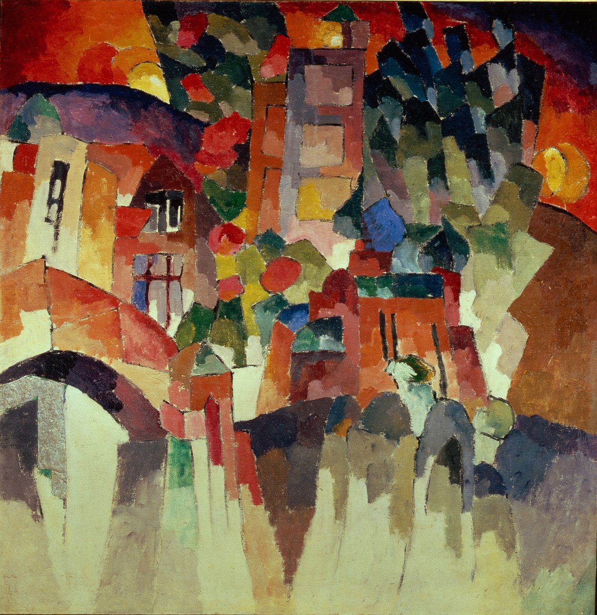 Kislovodskin maisema ja portit, 1913 tekijältä Aristarkh Vasilievic Lentulov