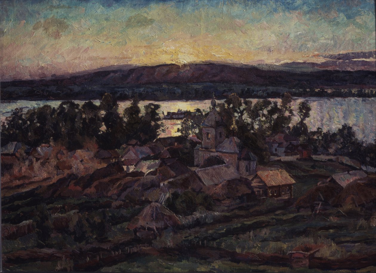 Auringonlasku, 1928 tekijältä Aristarkh Vasilievic Lentulov