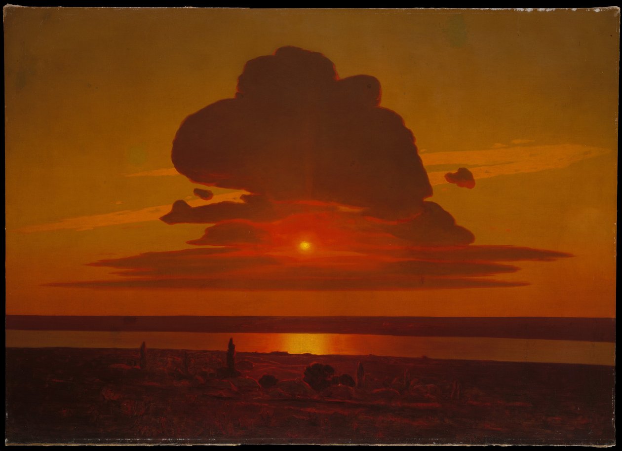 Punainen auringonlasku Dneprillä, 1905-1908 tekijältä Arkhip Ivanovich Kuindzhi