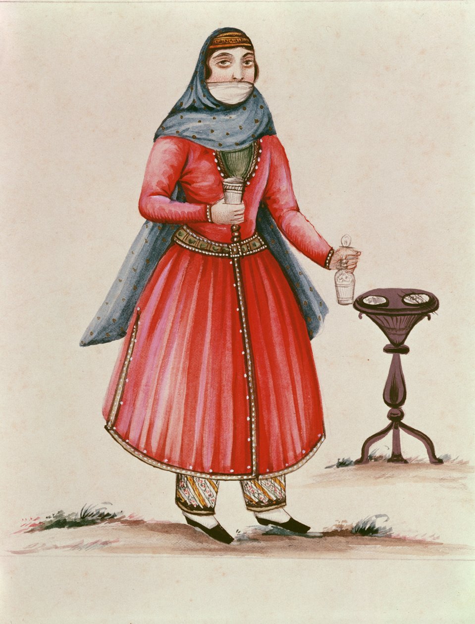 Armenialainen puku n.1840 (wc paperilla) tekijältä Armenian School