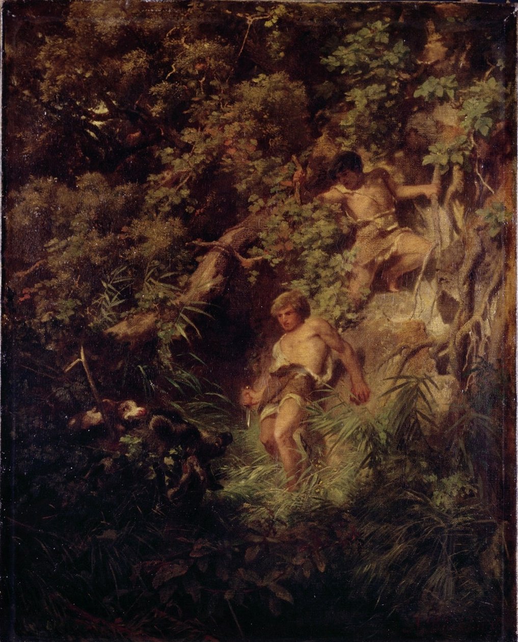 Germanen auf Eberjagd tekijältä Arnold Böcklin