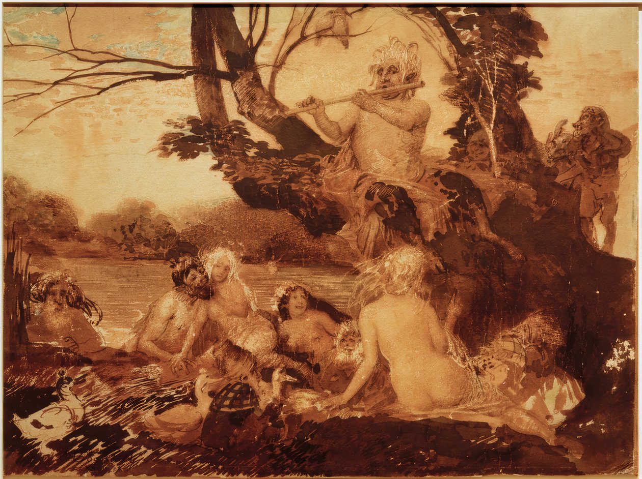 Nympheni ja Saturnus tekijältä Arnold Böcklin