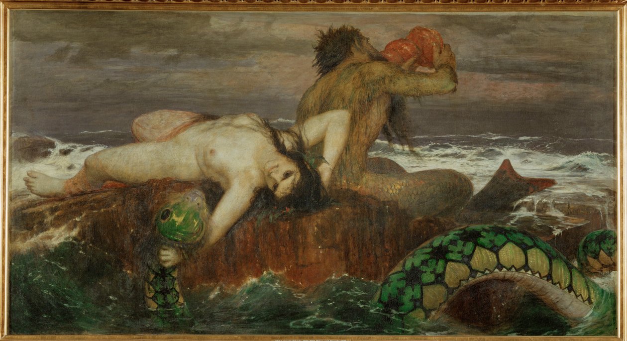 Triton und Nereide ... (maalaus kankaalle) tekijältä Arnold Böcklin