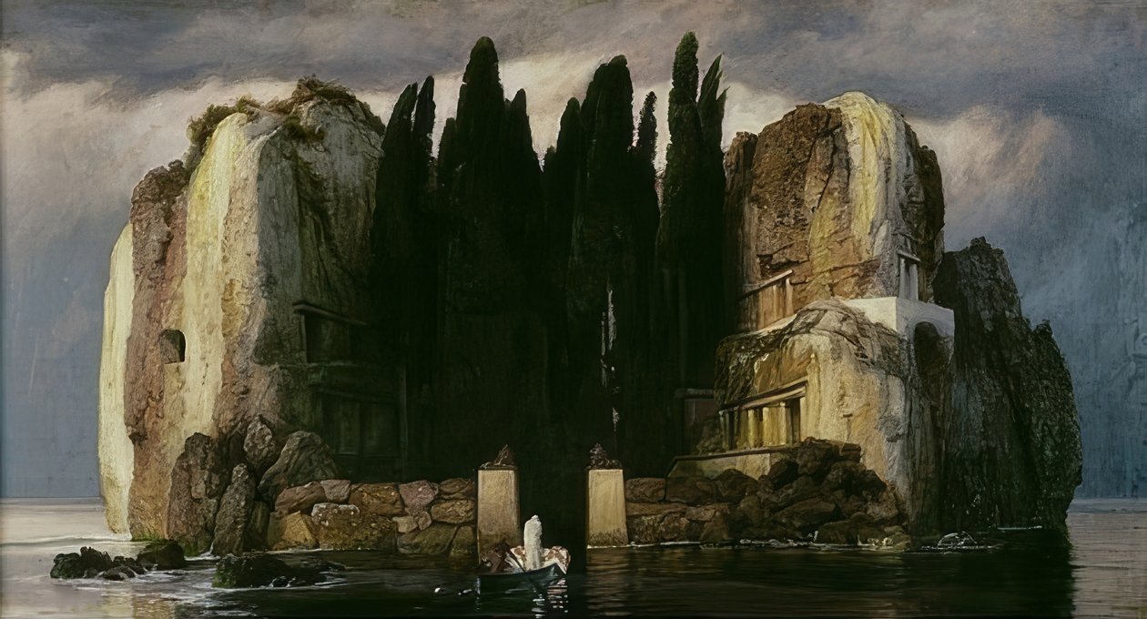 Kuolleiden saari. Viides versio. 1886 tekijältä Arnold Böcklin