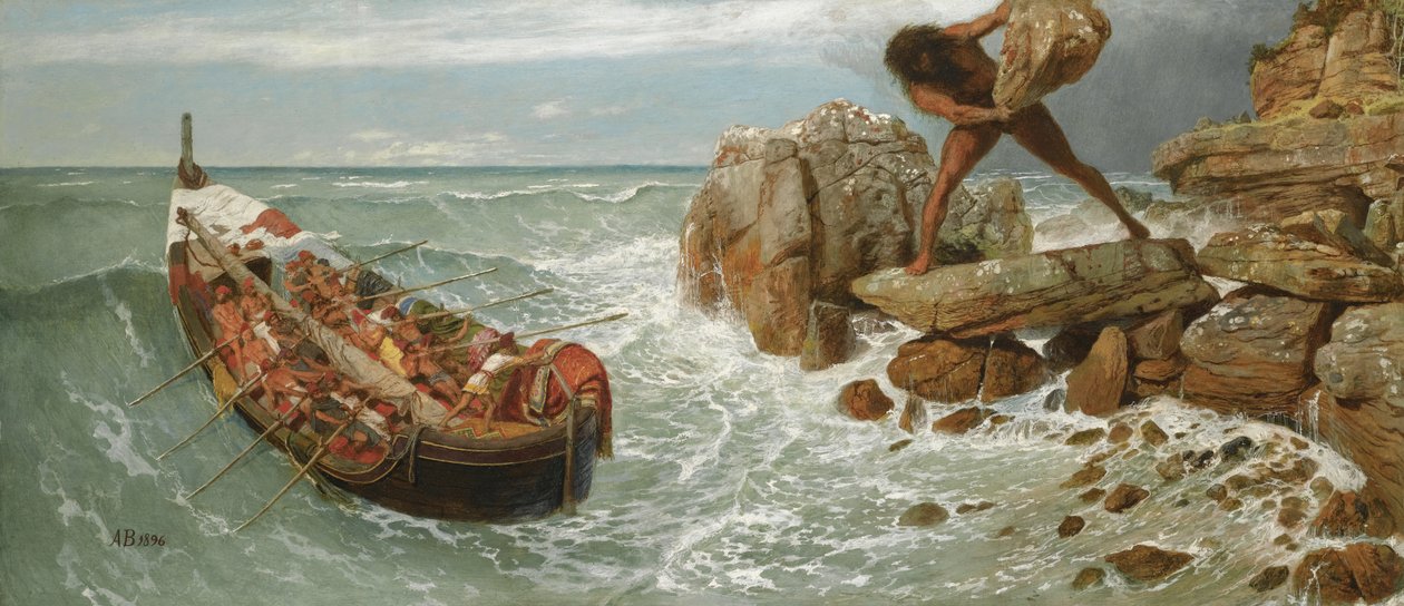 Odysseus ja Polyfemus, 1896 tekijältä Arnold Böcklin