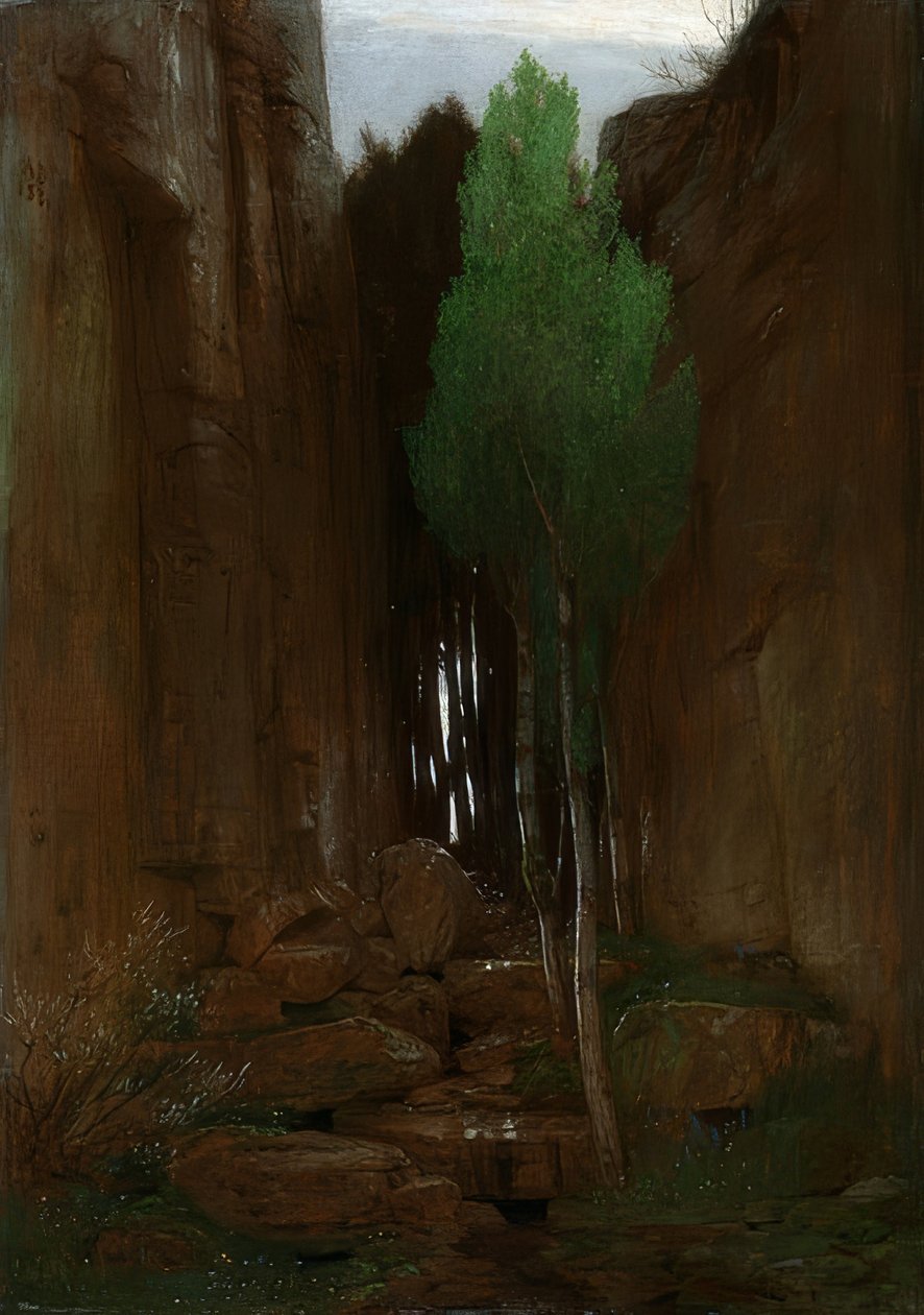 Lähde kivisessä rotkossa. 1881 tekijältä Arnold Böcklin
