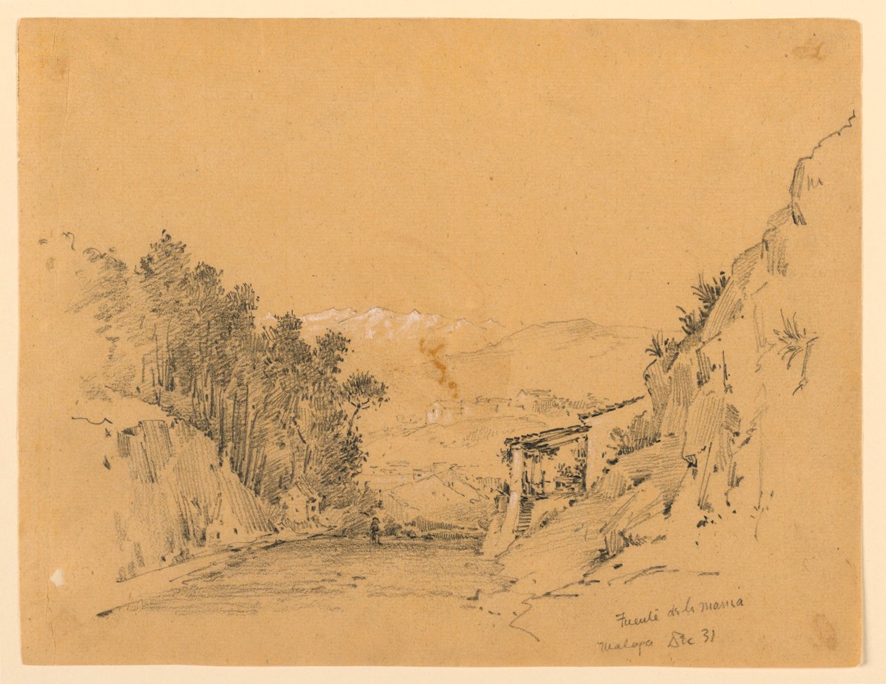 Mountain Pass ja Village tekijältä Arnold William Brunner