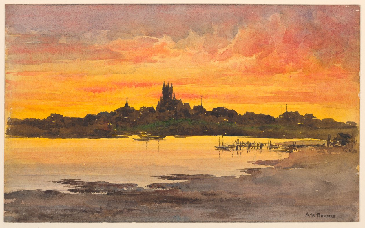 Auringonlasku, Nantucket tekijältä Arnold William Brunner