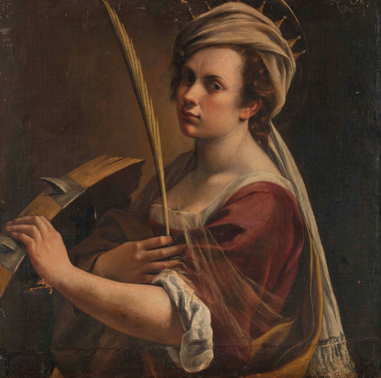 Omakuva Aleksandrian pyhänä Katariina tekijältä Artemisia Gentileschi