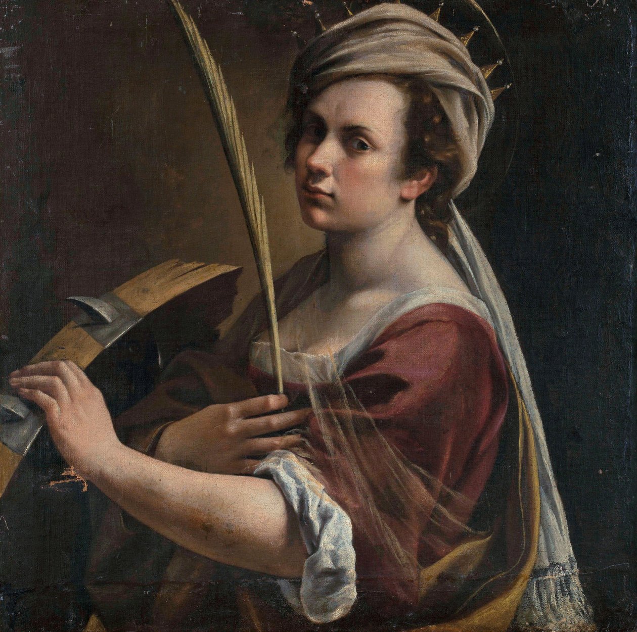 Omakuva Aleksandrian pyhänä Katariina tekijältä Artemisia Gentileschi