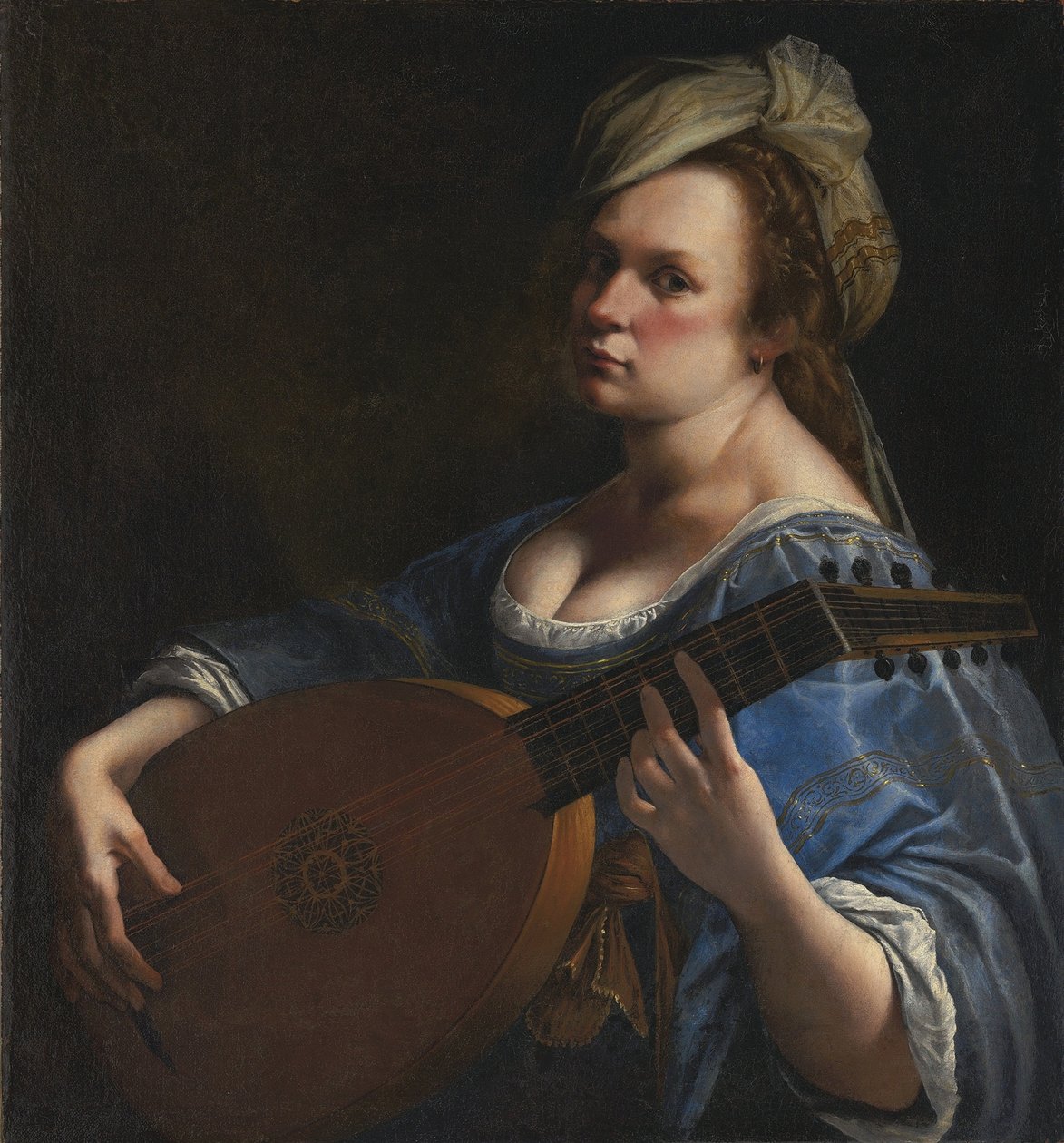 Omakuva luuttisoittajana tekijältä Artemisia Gentileschi