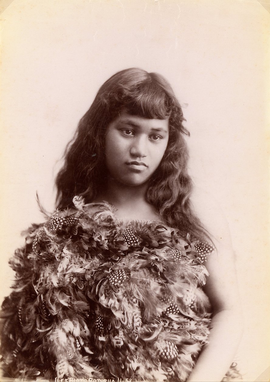 Maori nainen, Rotorua, Uusi -Seelanti tekijältä Arthur James Iles