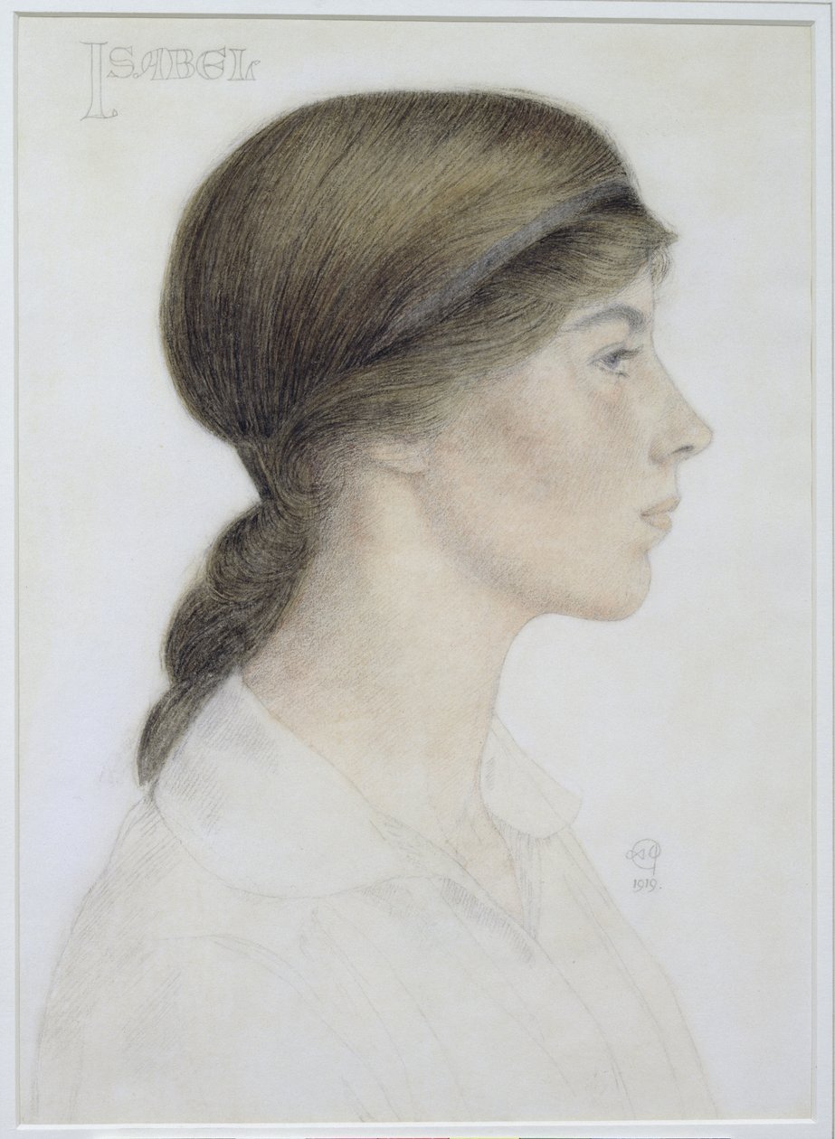 Isabel Margaret Jordan, 1919 (wc ja lyijykynä paperille) tekijältä Arthur Joseph Gaskin