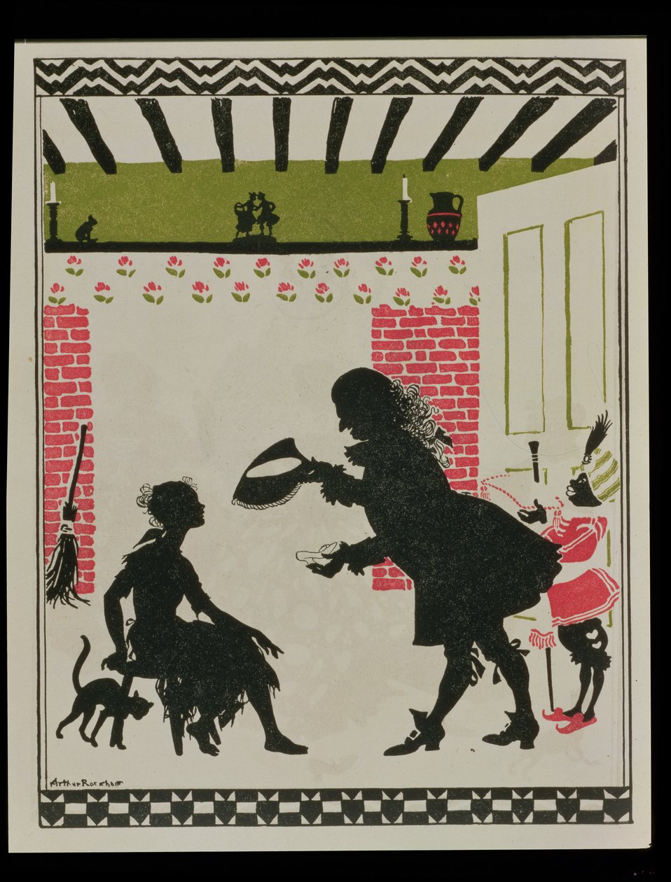 Tuhkimo ja lasitossu, 1919 tekijältä Arthur Rackham