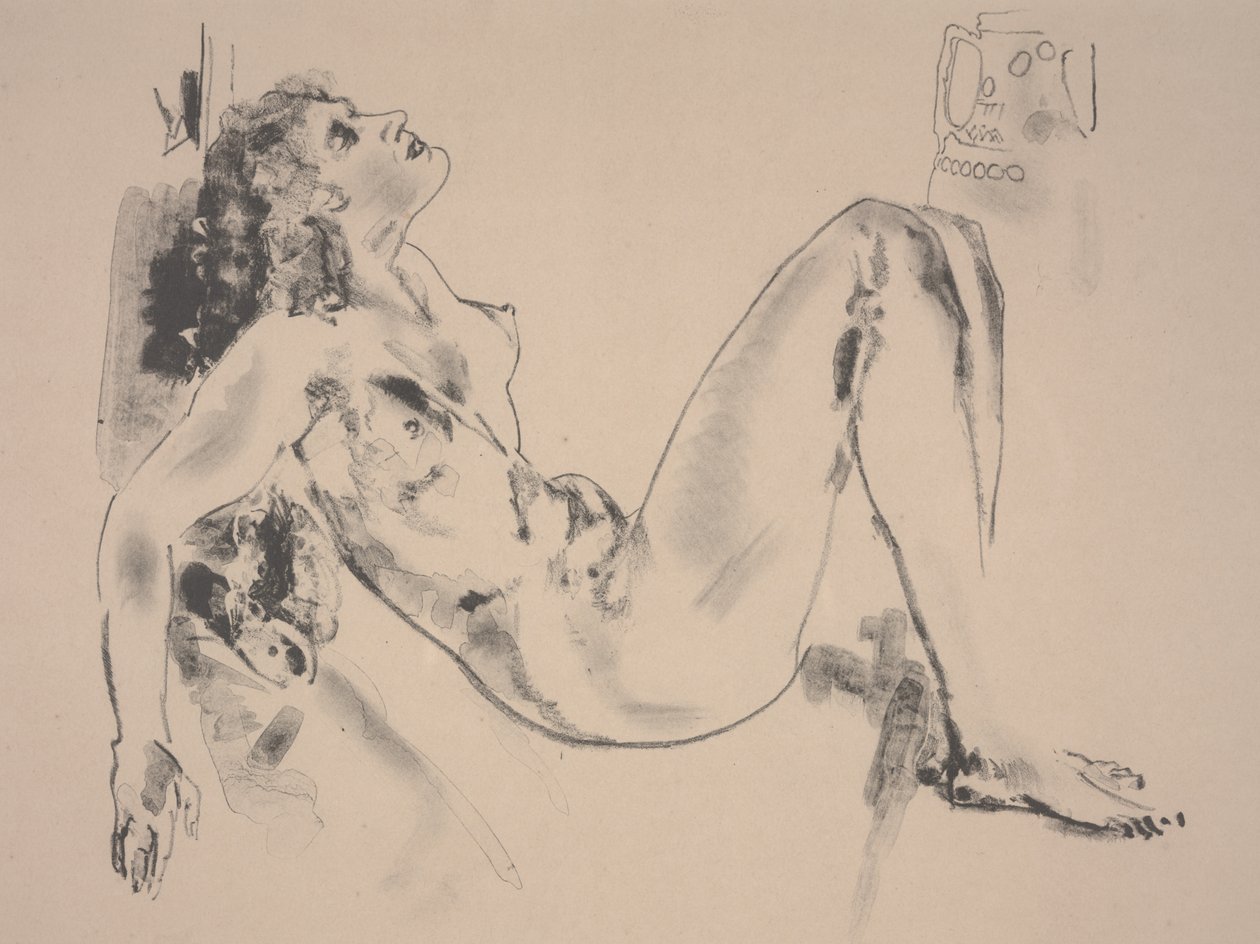 Makaava alaston (litho) tekijältä Arthur Bowen Davies