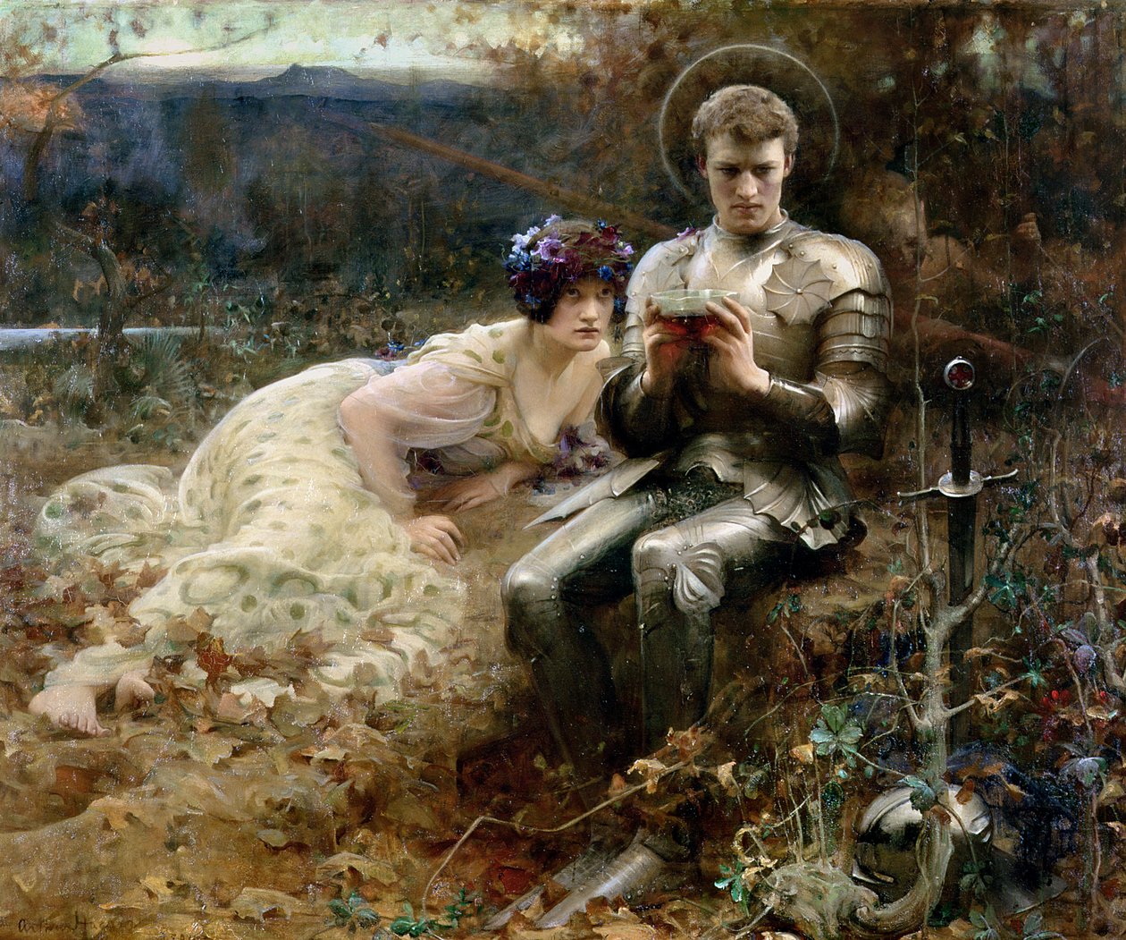Sir Percivalin kiusaus tekijältä Arthur Hacker