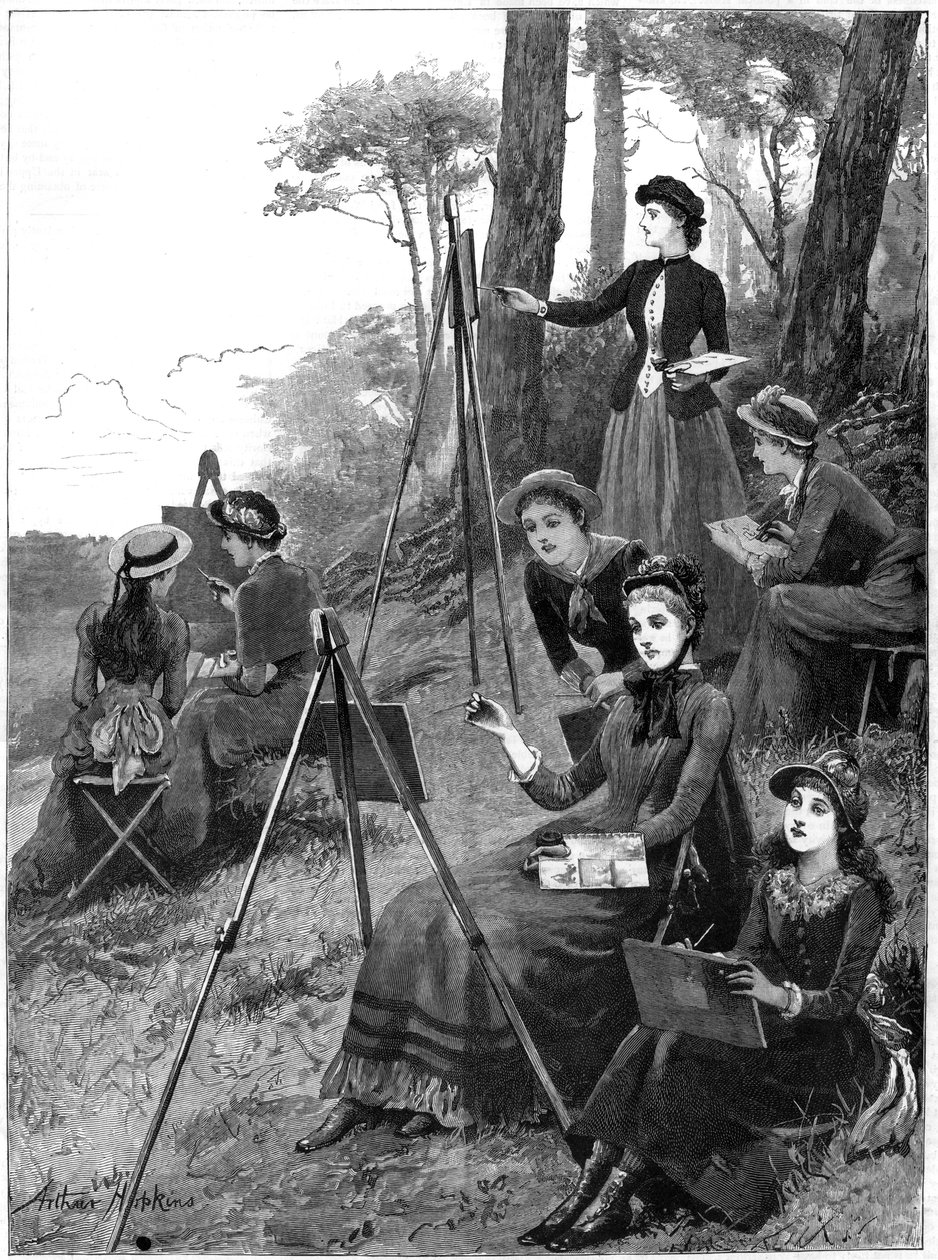 Naisten luonnoskerho, 1885. tekijältä Arthur Hopkins