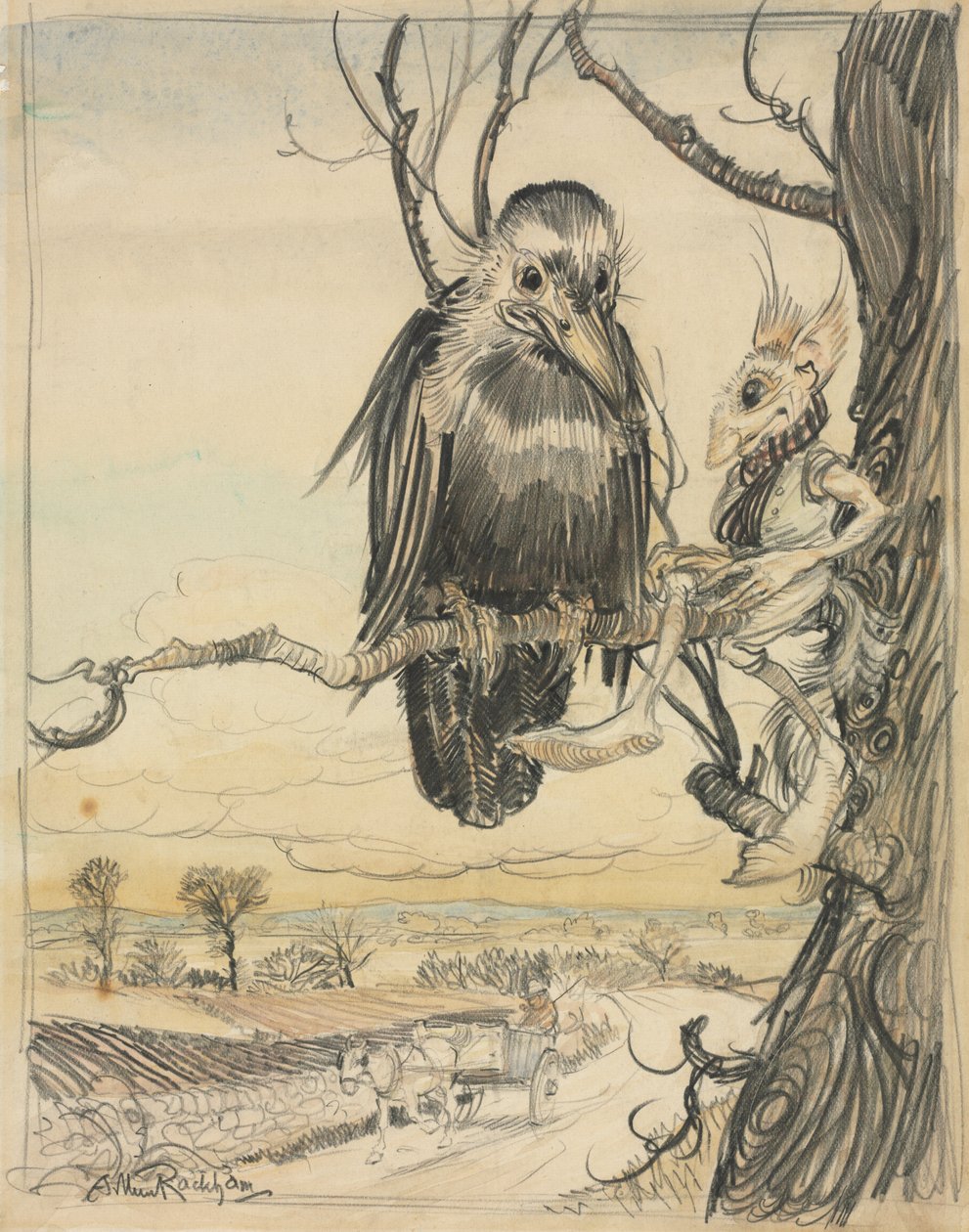 Orava ja varis tekijältä Arthur Rackham