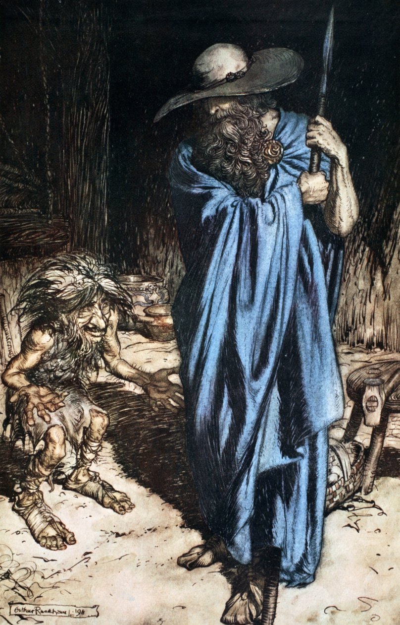"Mimi ja vaeltaja", 1924. tekijältä Arthur Rackham