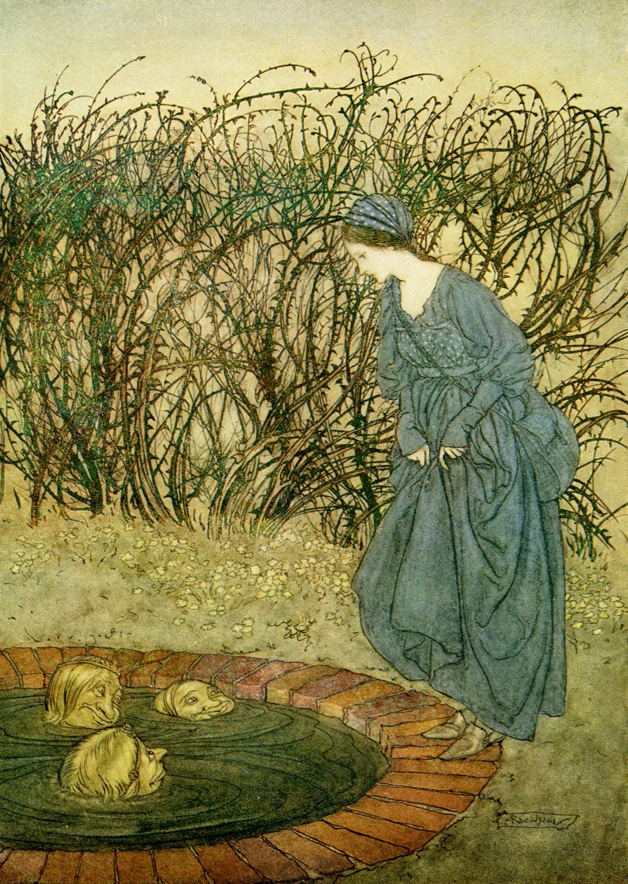 Kaivon kolme päätä tekijältä Arthur Rackham