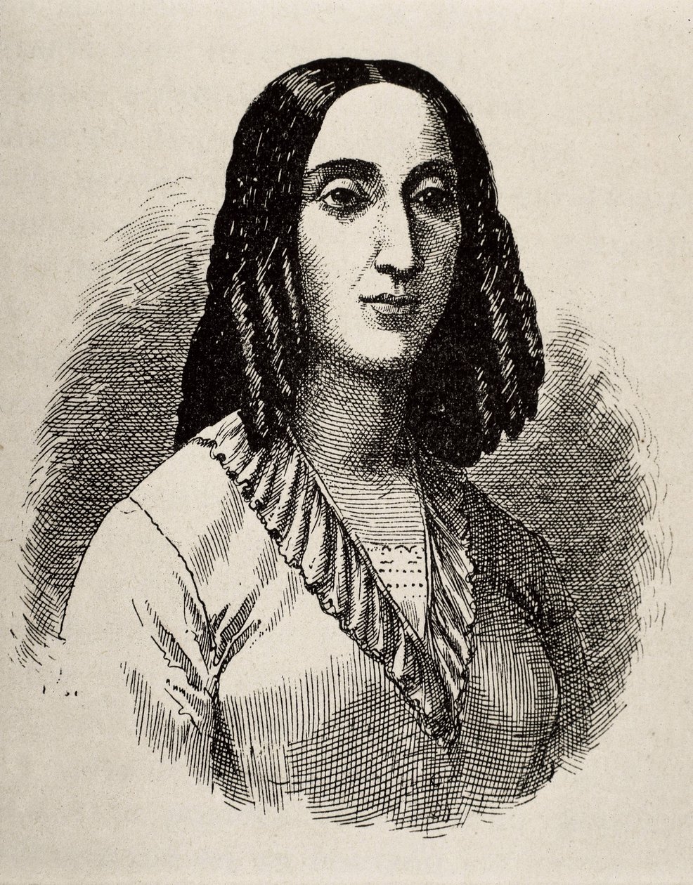 GORRITI, Juana Manuela (1818-1892), argentiinalainen kirjailija. Kaiverrus. tekijältä Artist Unknown