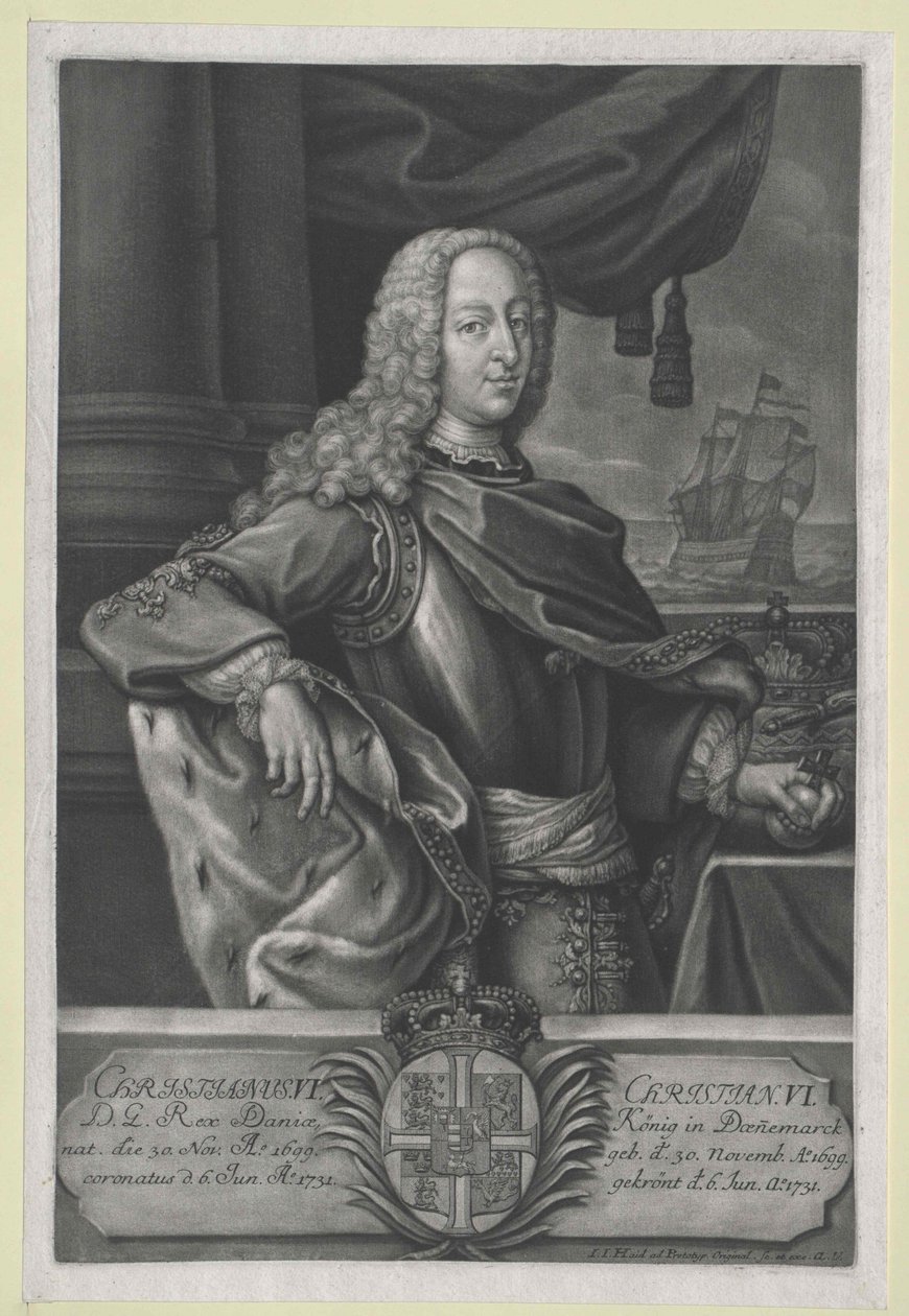 Tanskan kuningas Christian VI tekijältä Artist Unknown