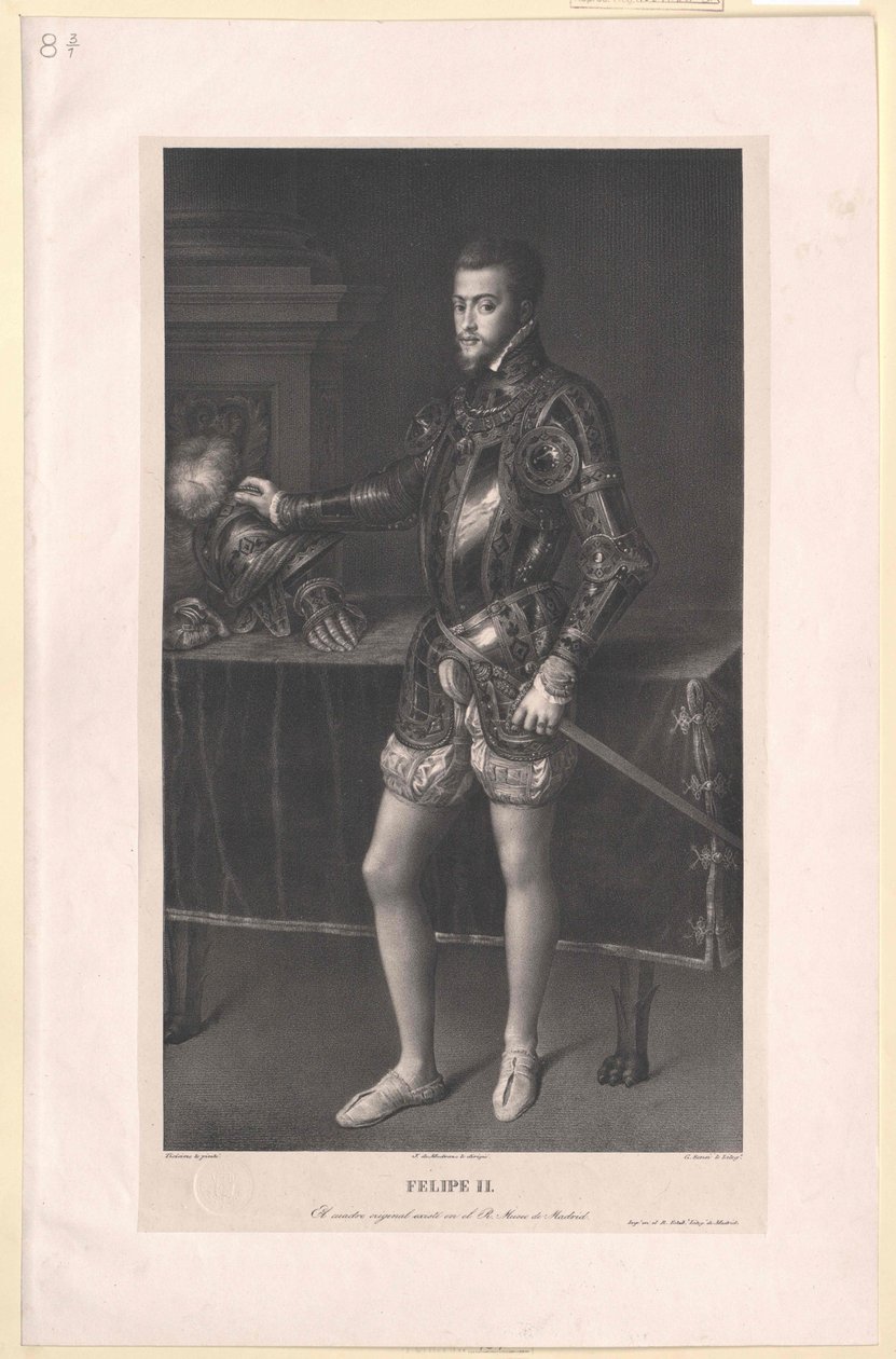 Espanjan kuningas Philipp II tekijältä Artist Unknown