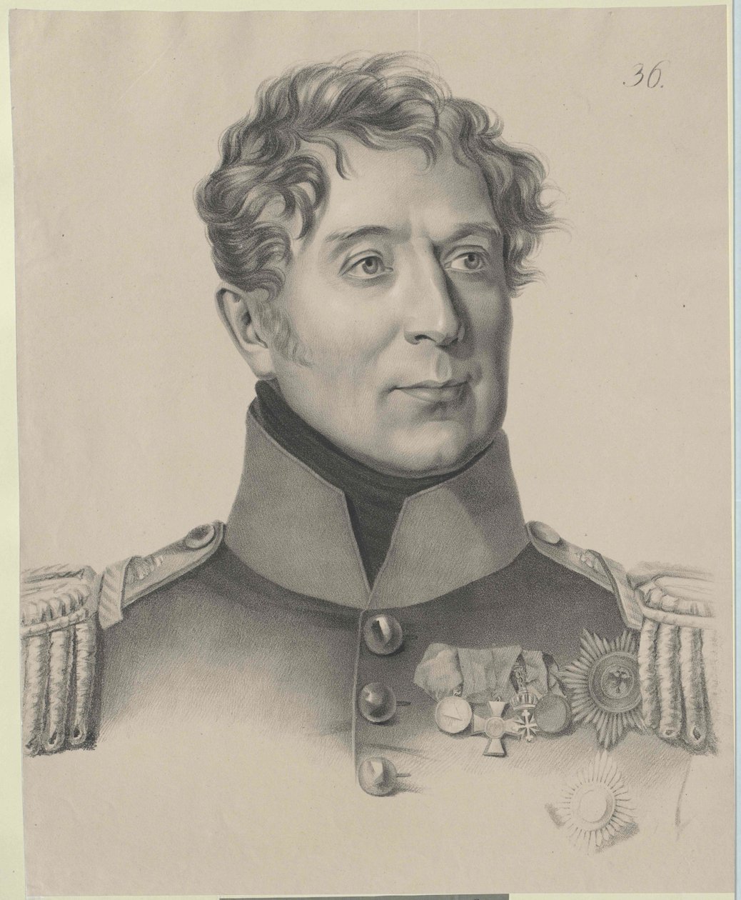 Mihail Andrejevitš kreivi Miloradovitš tekijältä Artist Unknown