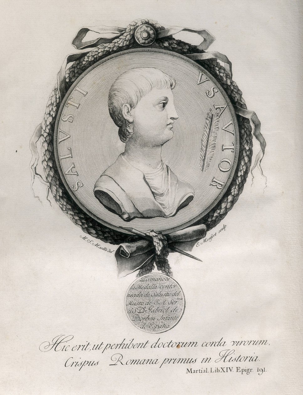 SALLUST (86-35 EAA.). Roomalainen historioitsija. Kaiverrus. tekijältä Artist Unknown