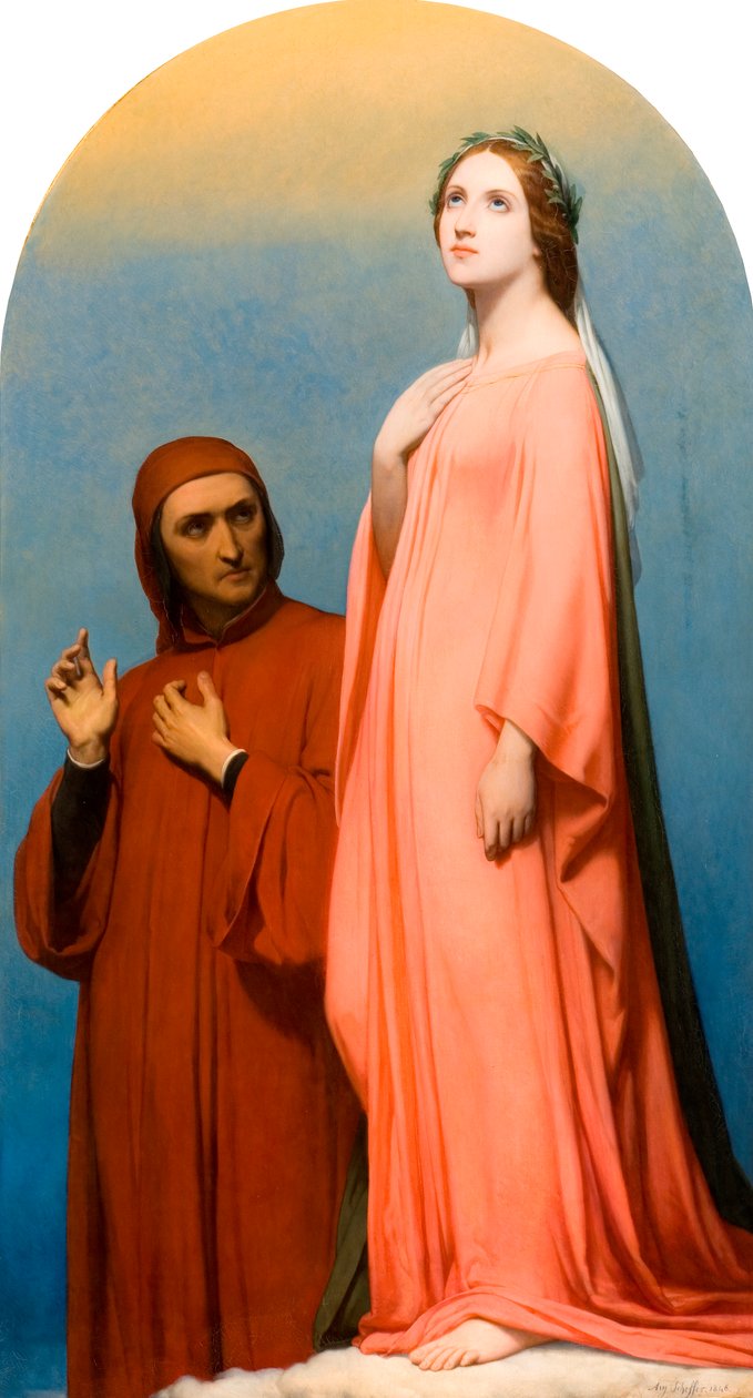 Visio: Dante ja Beatrice, 1846 tekijältä Ary Scheffer