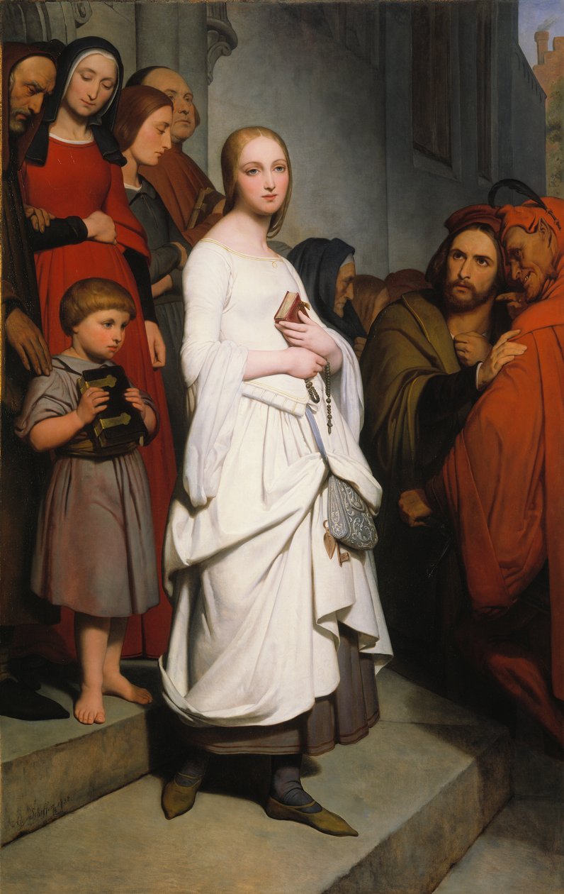 Marguerite Leaving Church, 1838 tekijältä Ary Scheffer