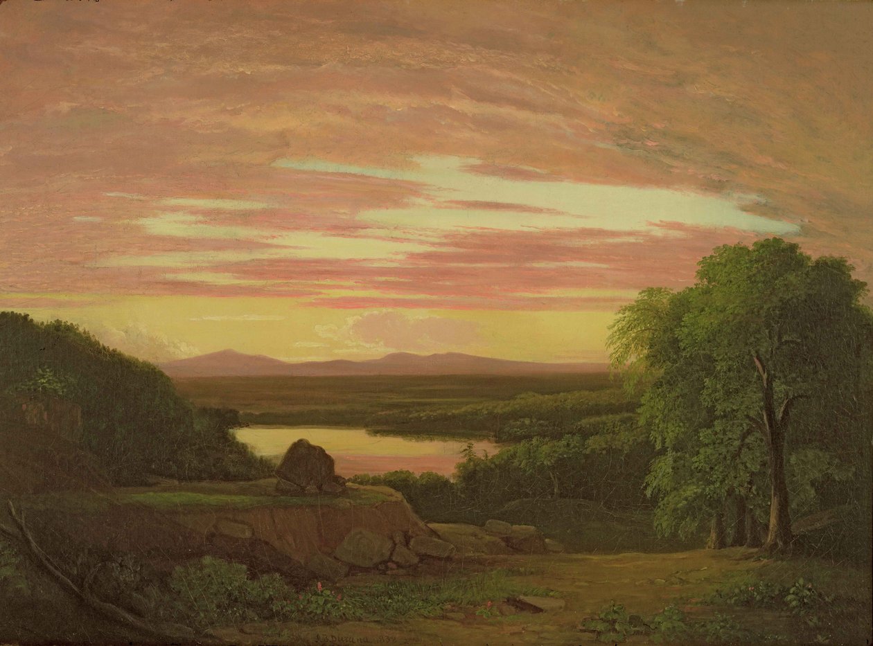 Maisema, auringonlasku, 1838 tekijältä Asher Brown Durand