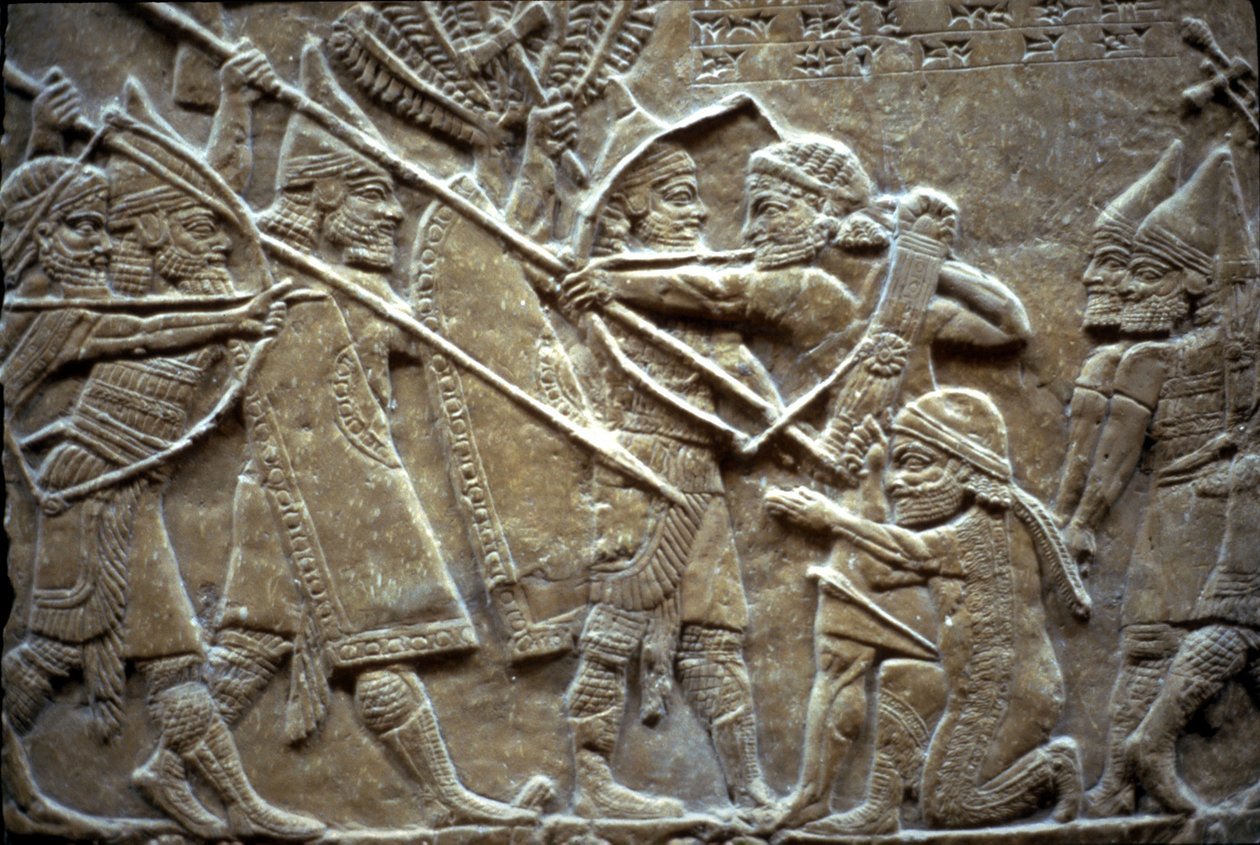 Ashurbanipal Til-Tuban taistelussa 650-620 eKr tekijältä Assyrian