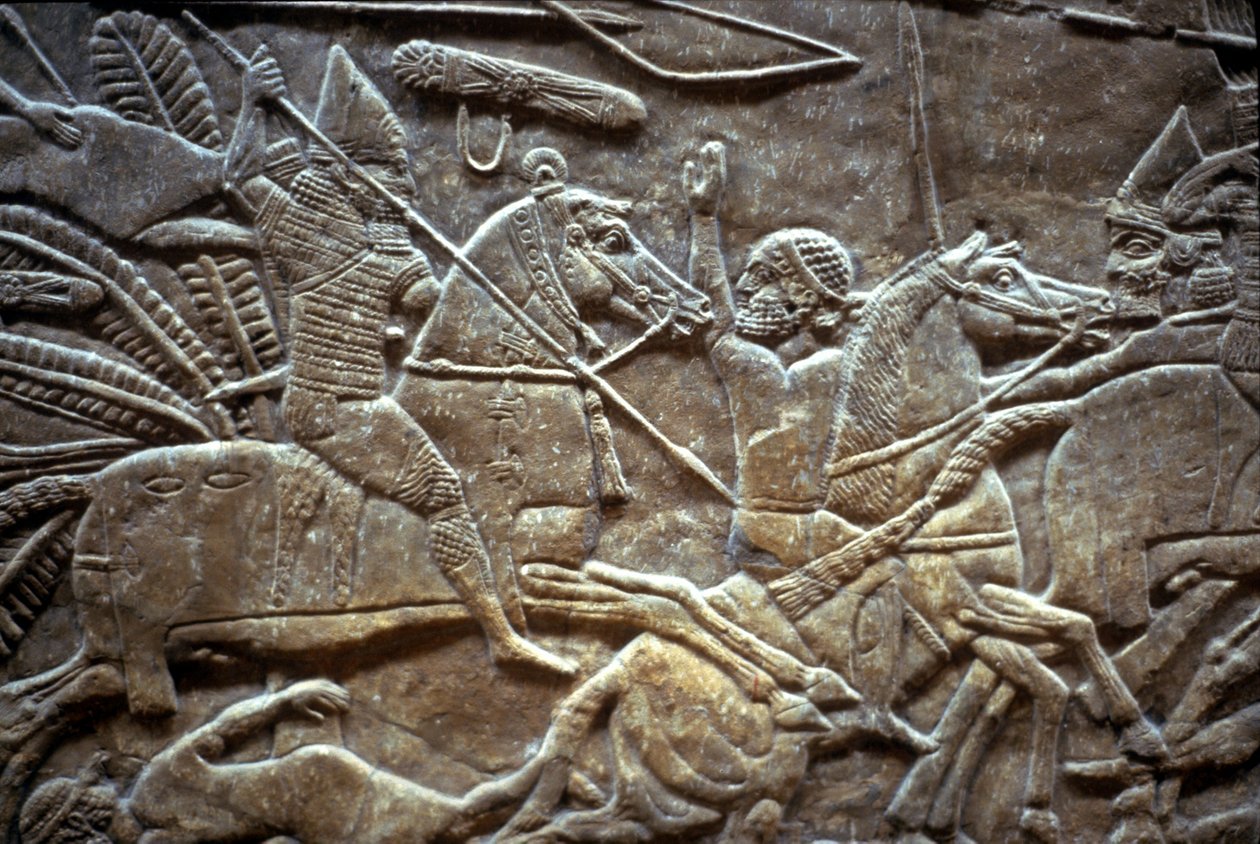 Ashurbanipal Til-Tuban taistelussa 650-620 eKr tekijältä Assyrian