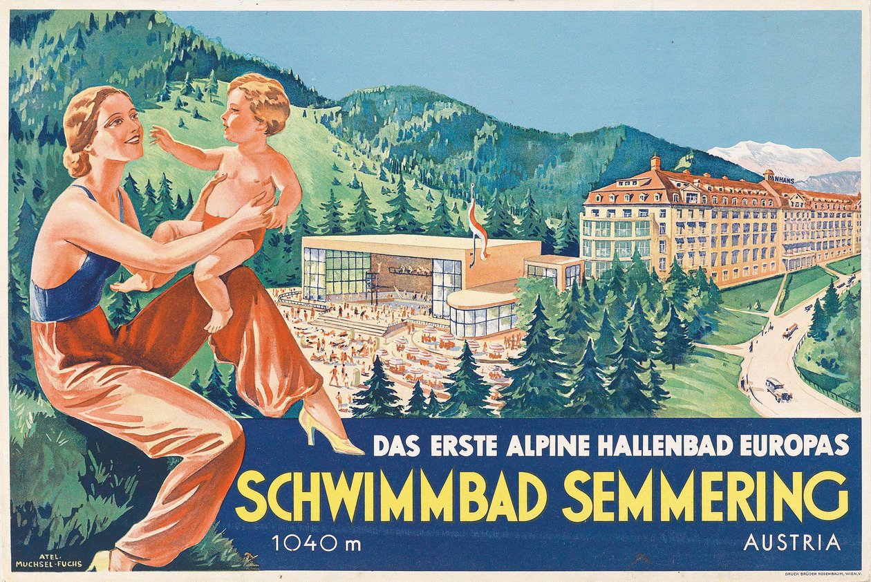 Semmeringin uima-allas, 1930-luku. tekijältä Atelier Muchsel Fuchs