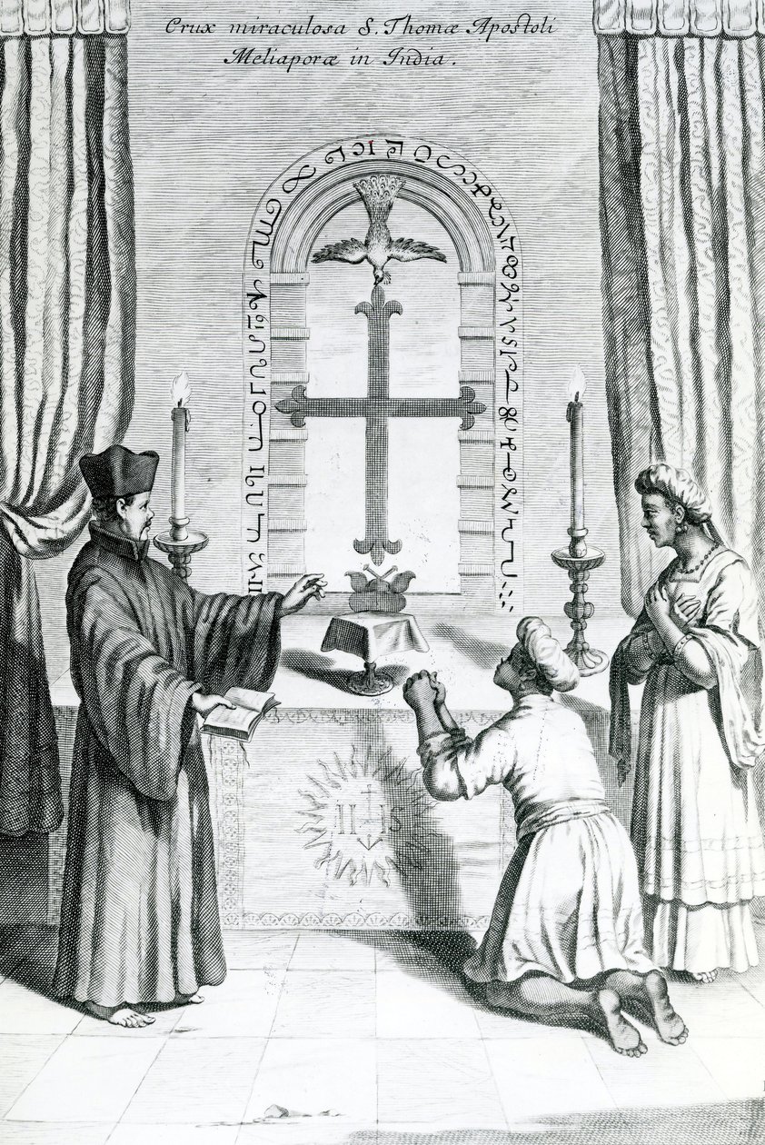 Pyhän Tuomaan pyhäkkö Meliaporessa, 1667 tekijältä Athanasius Kircher