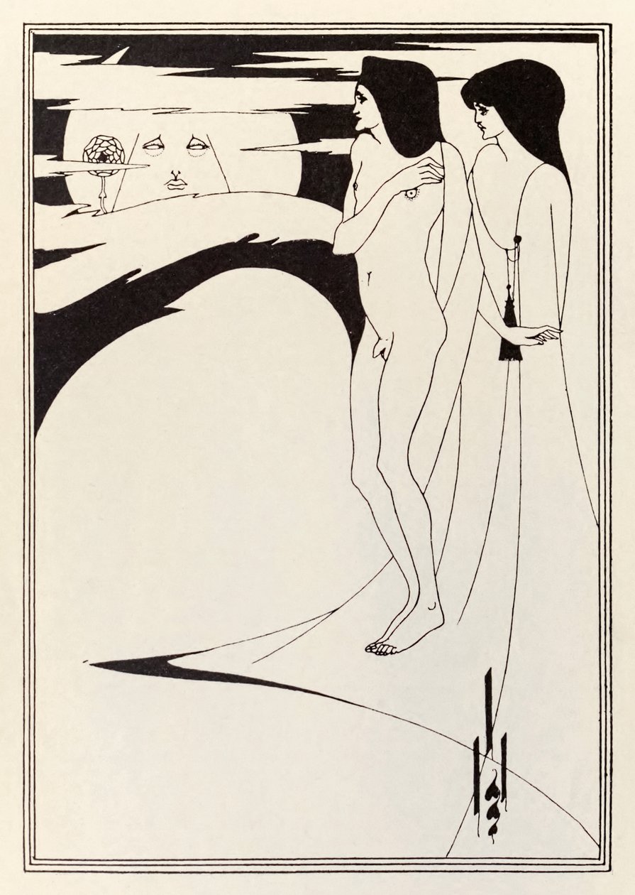 "nainen ja kuu" tekijältä Aubrey Beardsley