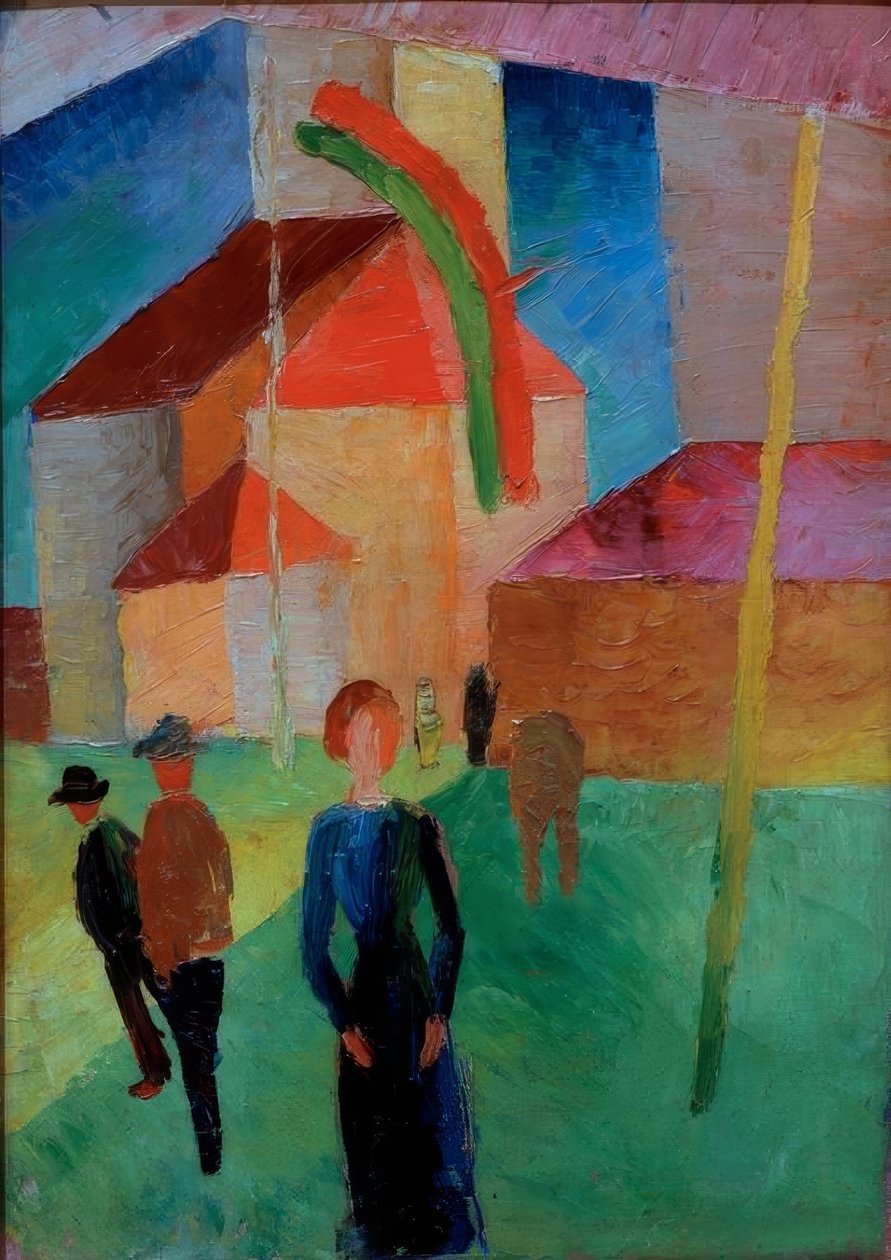 Beflaggte Kirche tekijältä August Macke