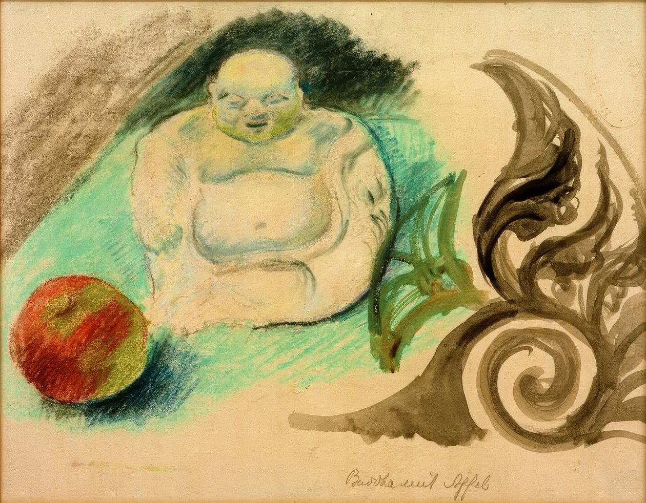 Buddha mit Apfel tekijältä August Macke