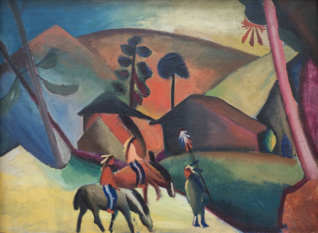 Intialainen auf Pferden tekijältä August Macke