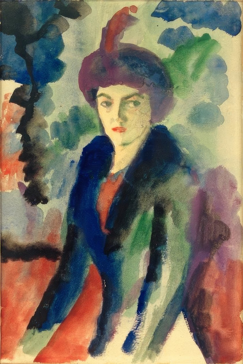 Porträtstudie Elisabeth Macke tekijältä August Macke