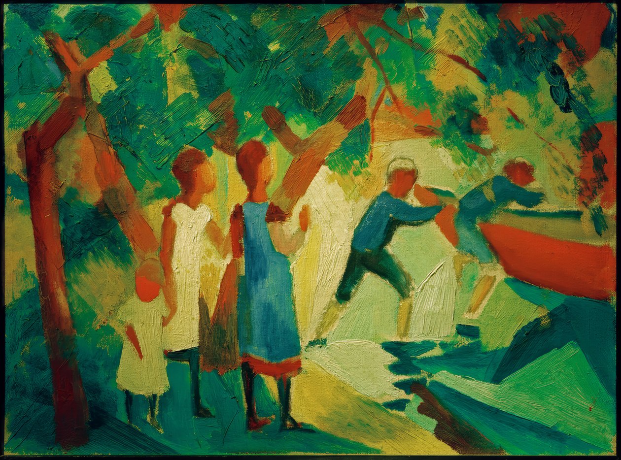 Lapset leikkivät veden äärellä tekijältä August Macke