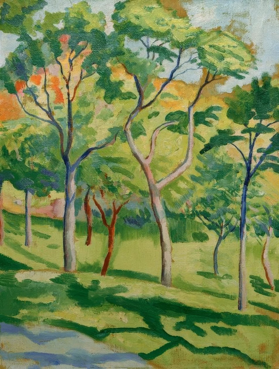 Puut niityllä tekijältä August Macke
