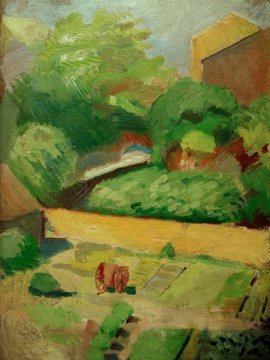 Näkymä viereiseen puutarhaan (Bonn) tekijältä August Macke