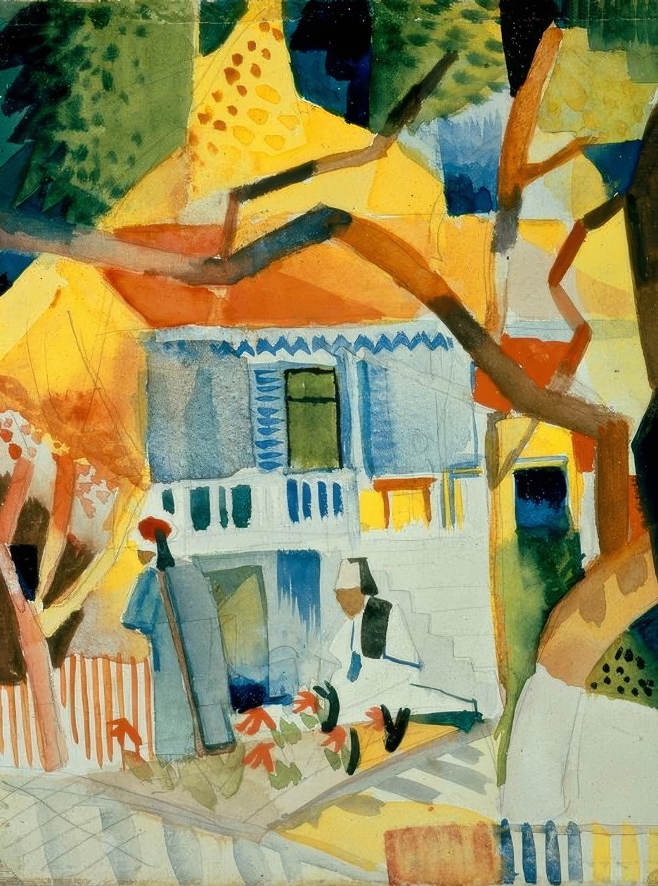 Innenhof des Landhauses St. Germainissa tekijältä August Macke