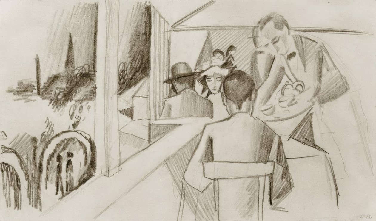 Luftschiffcafé tekijältä August Macke