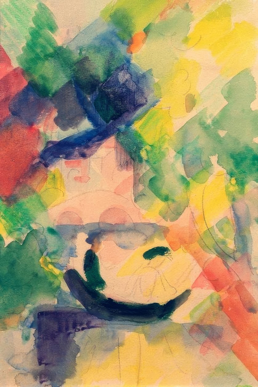 Pariskunta veneessä tekijältä August Macke
