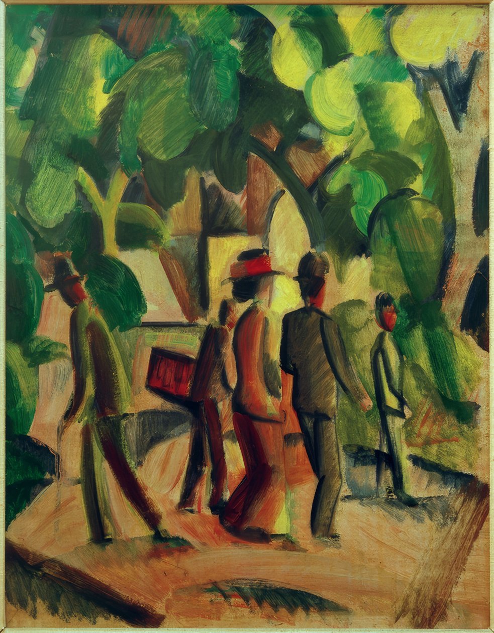 Promenade in Braun und Grün tekijältä August Macke
