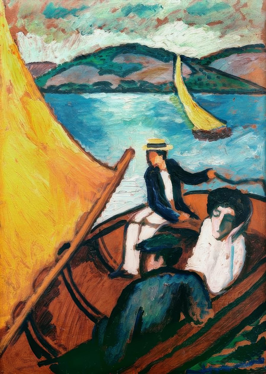 Segelboot, Tegernsee tekijältä August Macke